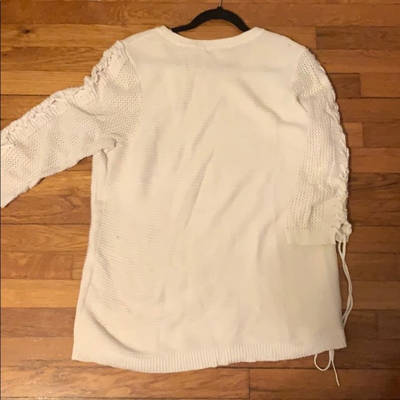 Calvin Klein white tie up sweater large - Picture 5 of 6